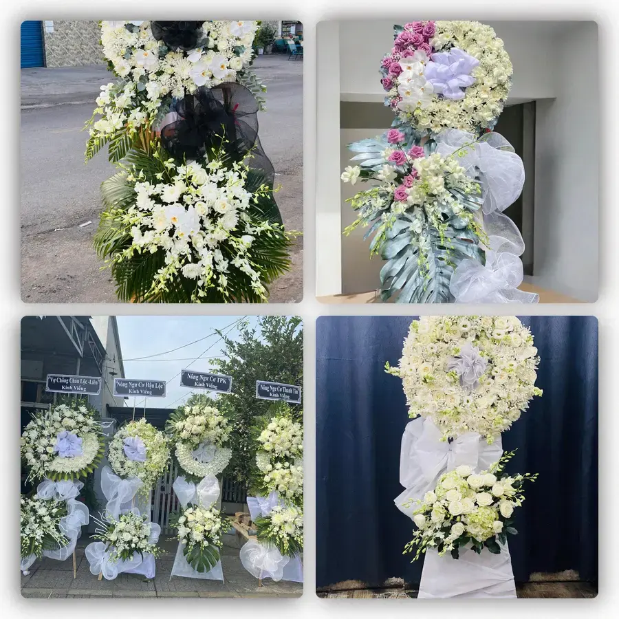 Mẫu hoa đám tang tham khảo ở Chờ, Yên Phong