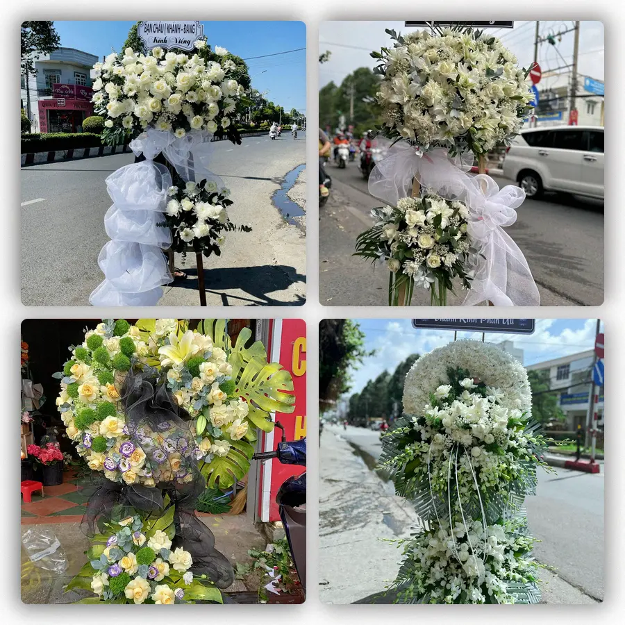 Mẫu hoa đám tang tham khảo ở Đông Anh, Hà Nội