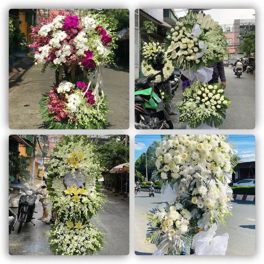 Mẫu hoa đám tang tham khảo ở Đồng Phú, Bình Phước