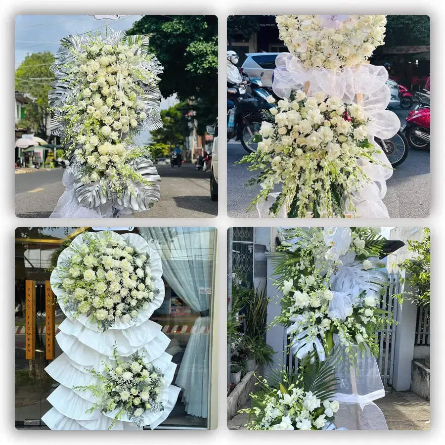 Mẫu hoa đám tang tham khảo ở Đông Phú, Quế Sơn
