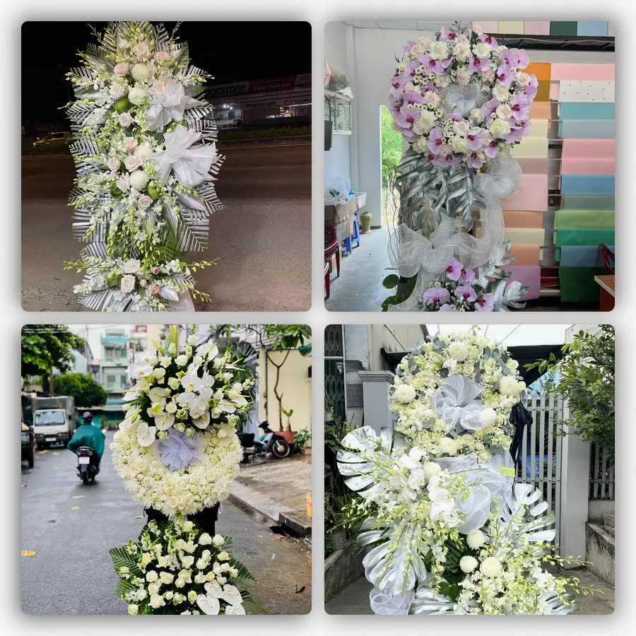 Mẫu hoa đám tang tham khảo ở Đức Hòa, Long An