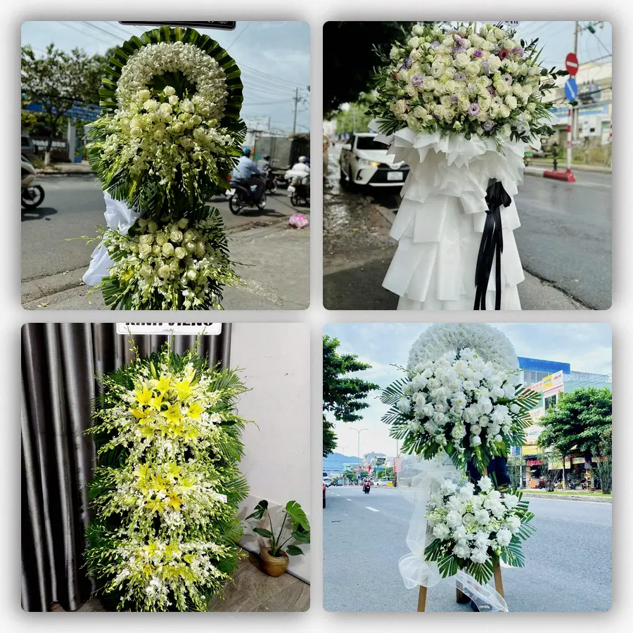 Mẫu hoa đám tang tham khảo ở Duy Xuyên, Quảng Nam