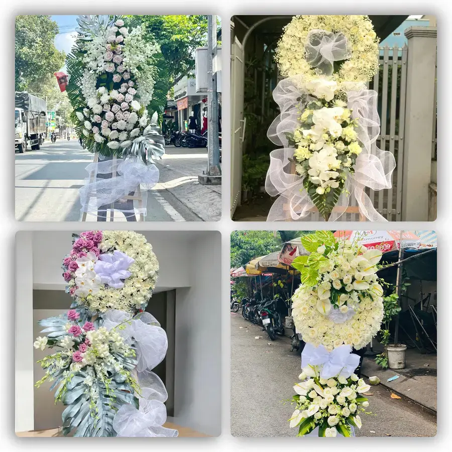 Mẫu hoa đám tang tham khảo ở Gia Lộc, Hải Dương