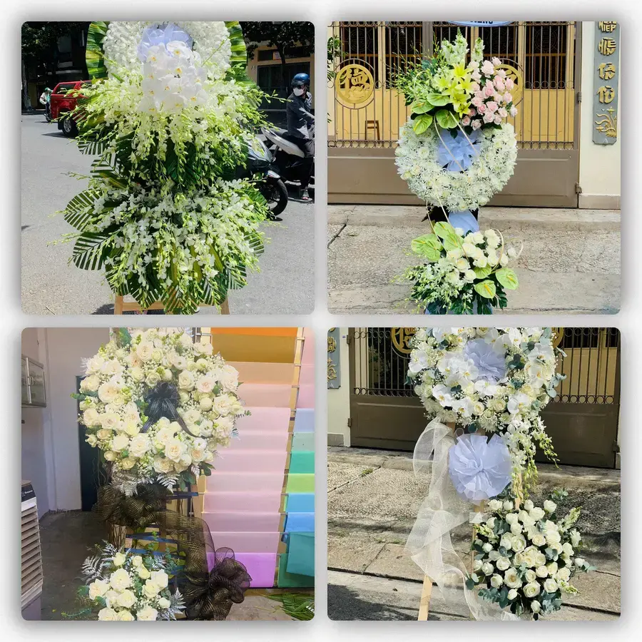 Mẫu hoa đám tang tham khảo ở Hiệp Hòa, Long An
