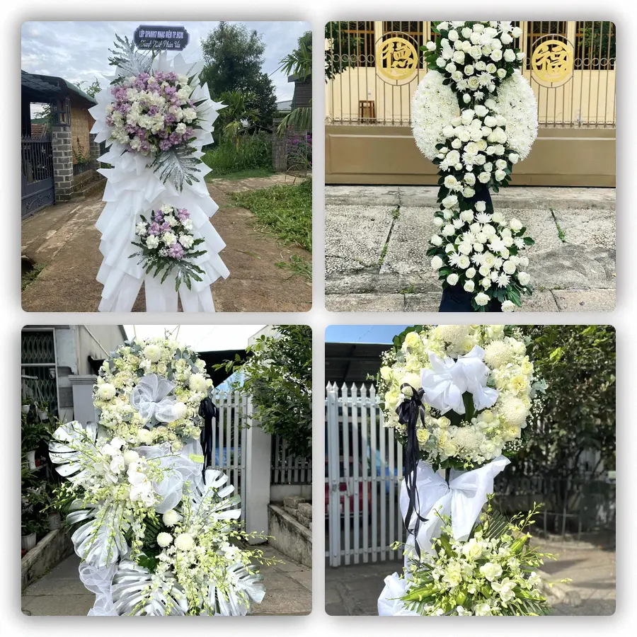 Mẫu hoa đám tang tham khảo ở Hòn Đất, Kiên Giang