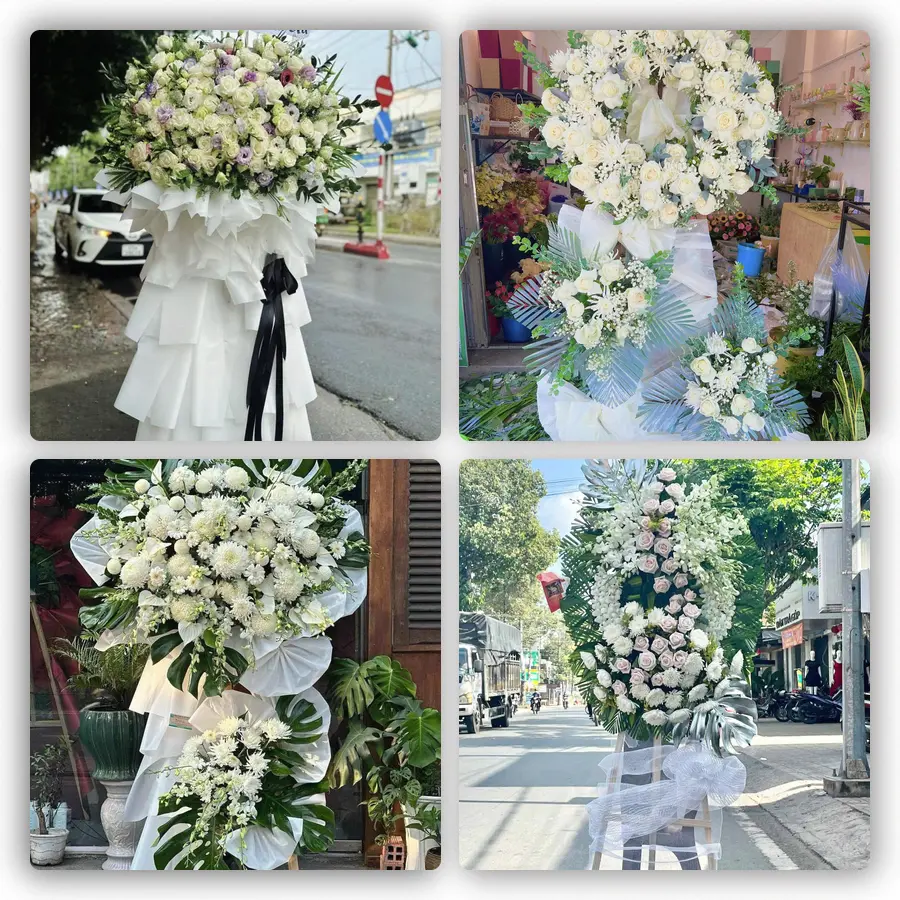 Mẫu hoa đám tang tham khảo ở Lạng Giang, Bắc Giang