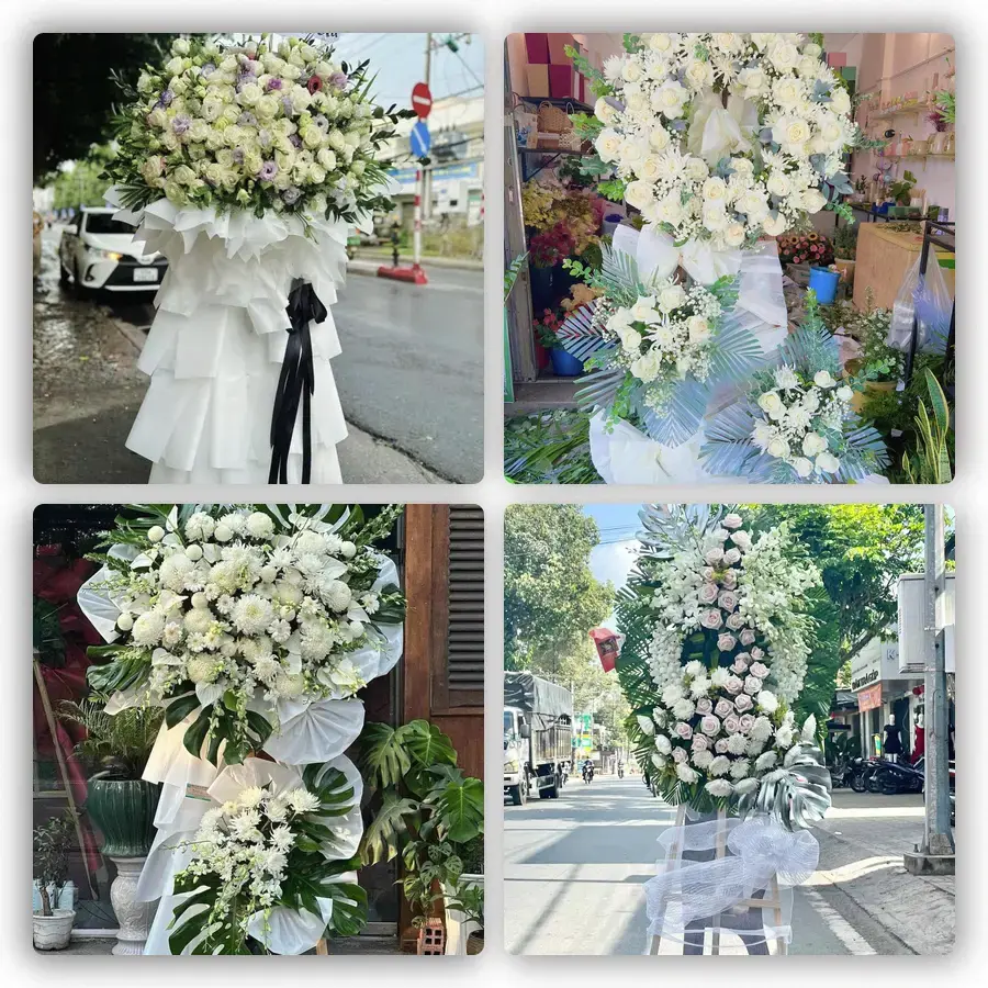 Mẫu hoa đám tang tham khảo ở Lạng Giang, Bắc Giang