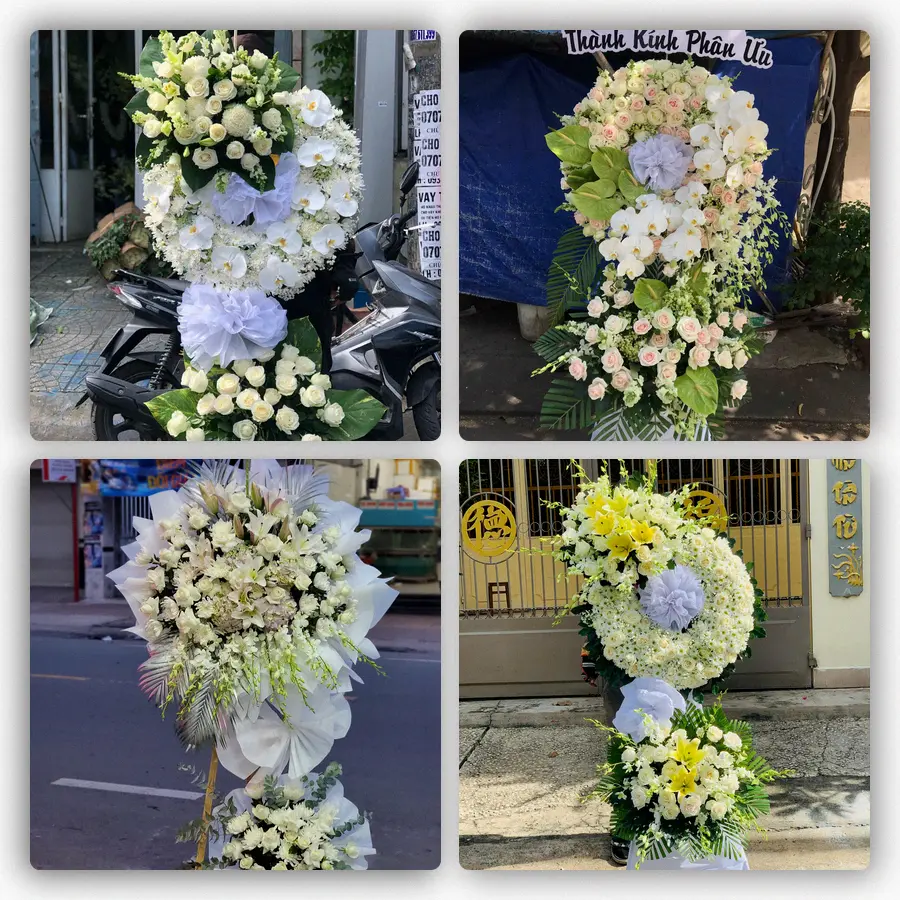 Mẫu hoa đám tang tham khảo ở Phong Châu, Phú Thọ