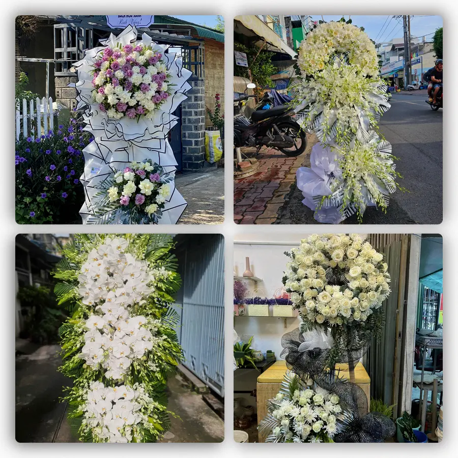Mẫu hoa đám tang tham khảo ở Phường Long Hương, Thành phố Hồ Chí Minh