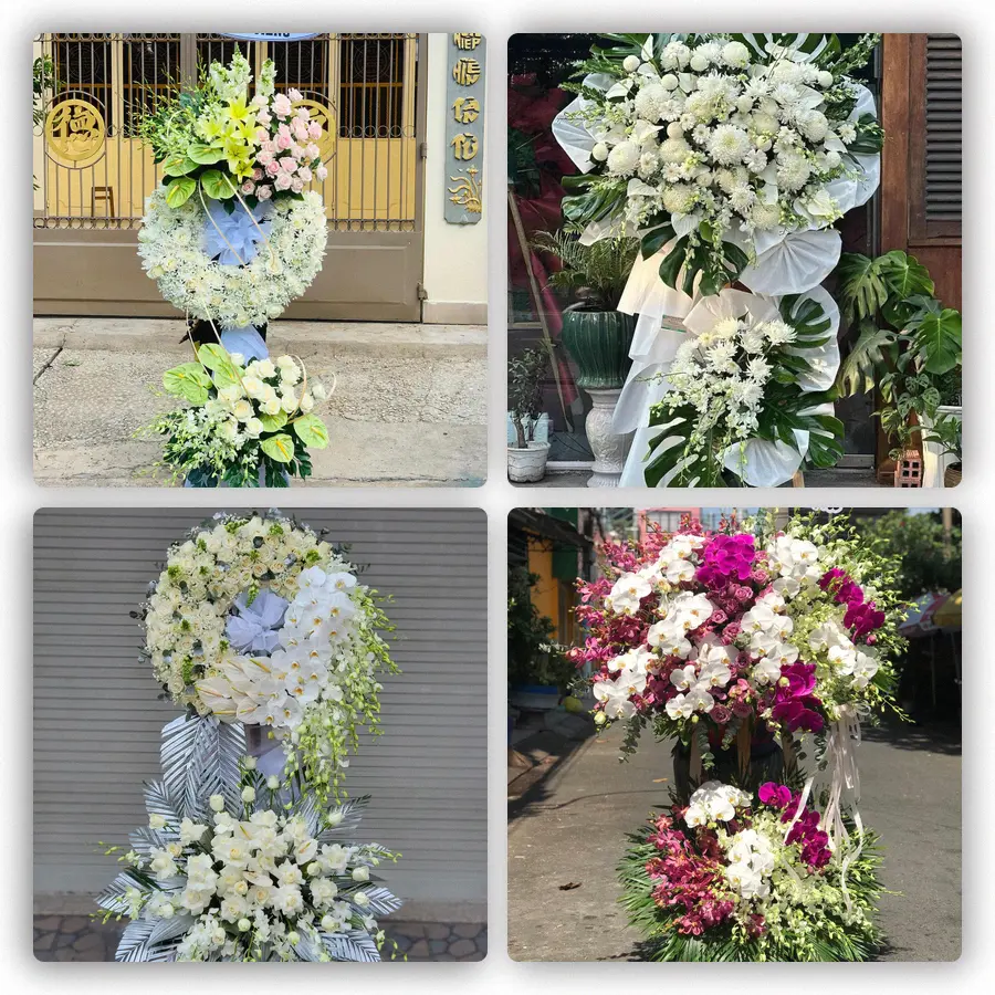 Mẫu hoa đám tang tham khảo ở Phường Phú Thọ, Thành phố Hồ Chí Minh