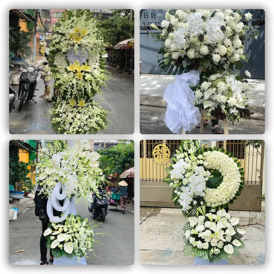 Mẫu hoa đám tang tham khảo ở Phường Thông Tây Hội, Thành phố Hồ Chí Minh