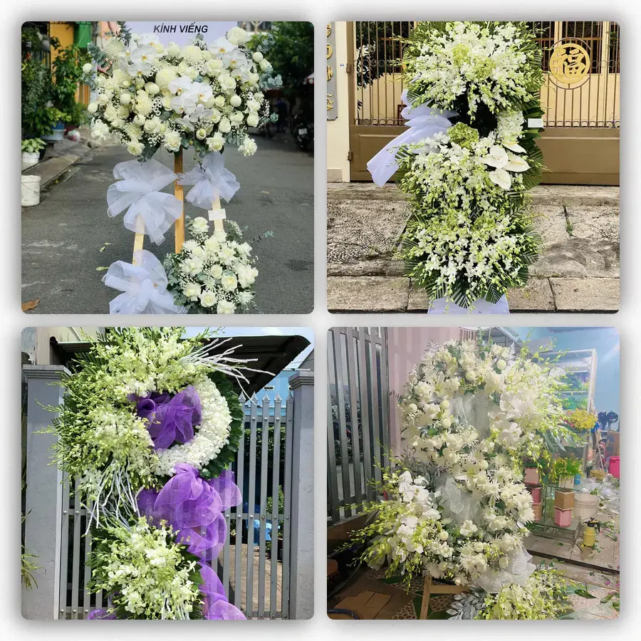 Mẫu hoa đám tang tham khảo ở Quận 1, Hồ Chí Minh