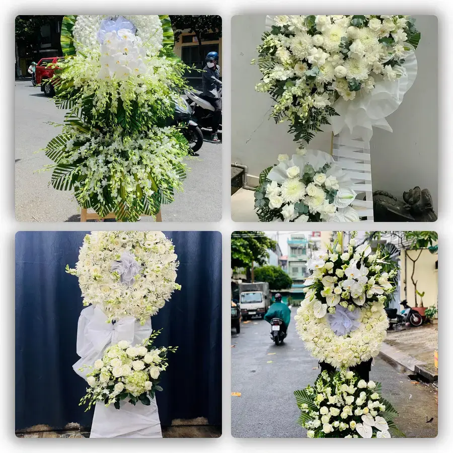Mẫu hoa đám tang tham khảo ở Quận 10, Hồ Chí Minh
