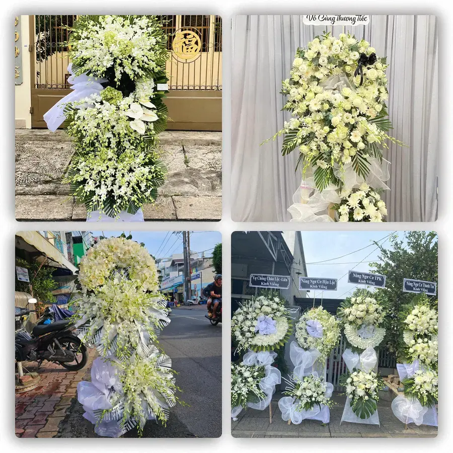 Mẫu hoa đám tang tham khảo ở Quốc Oai, Hà Nội