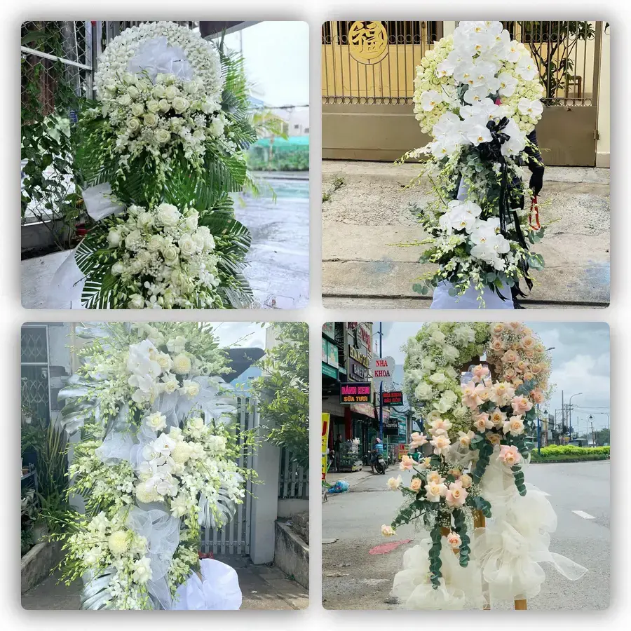 Mẫu hoa đám tang tham khảo ở Tân Hiệp, Châu Thành