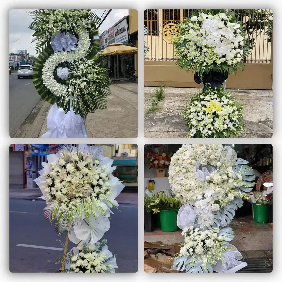 Mẫu hoa đám tang tham khảo ở Tân Phú, Bình Phước