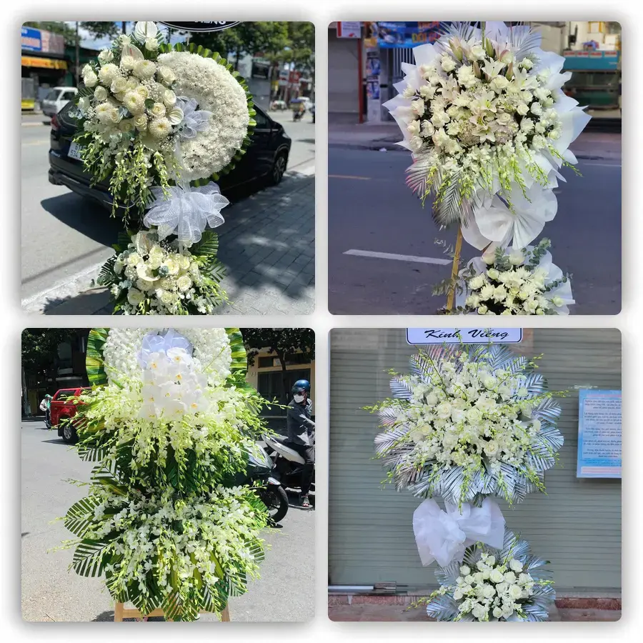Mẫu hoa đám tang tham khảo ở Thái Hoà, Nghệ An