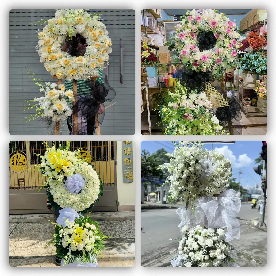 Mẫu hoa đám tang tham khảo ở Thái Thụy, Thái Bình