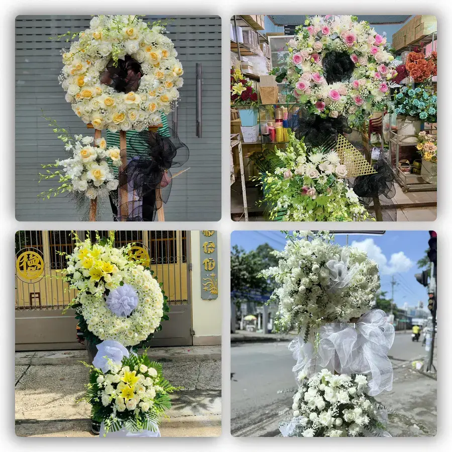 Mẫu hoa đám tang tham khảo ở Thái Thụy, Thái Bình