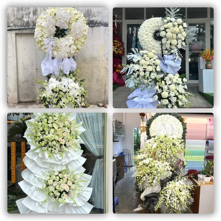 Mẫu hoa đám tang tham khảo ở Thanh An, Vĩnh Thạnh