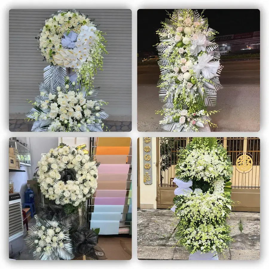 Mẫu hoa đám tang tham khảo ở Thanh Miện, Hải Dương