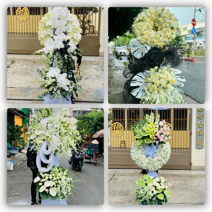 Mẫu hoa đám tang tham khảo ở Thành phố Bạc Liêu
