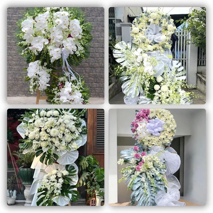 Mẫu hoa đám tang tham khảo ở Thành phố Móng Cái