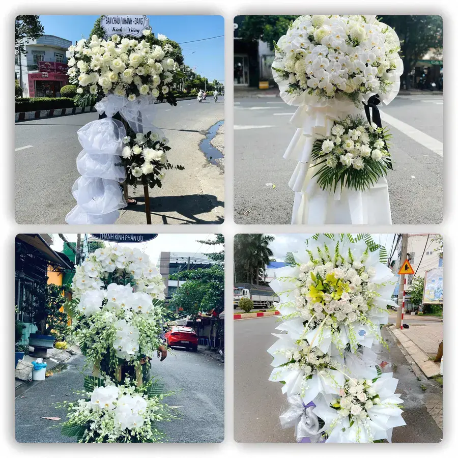 Mẫu hoa đám tang tham khảo ở Thành phố Phủ Lý