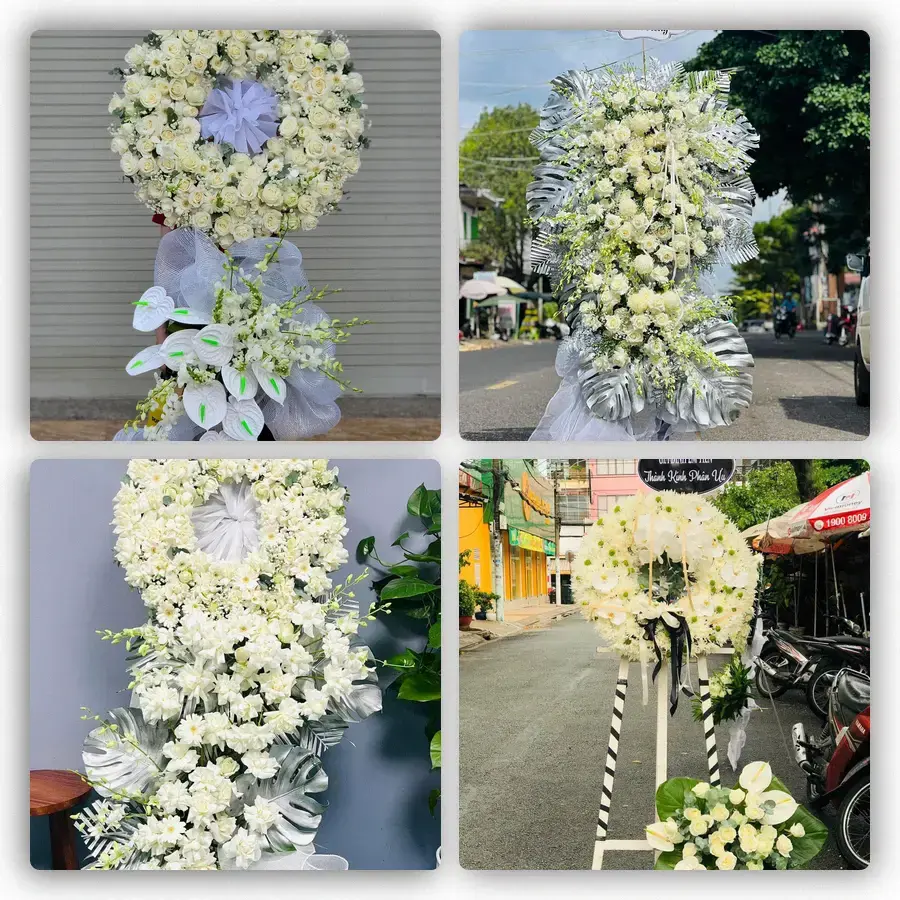 Mẫu hoa đám tang tham khảo ở Thành phố Thái Bình