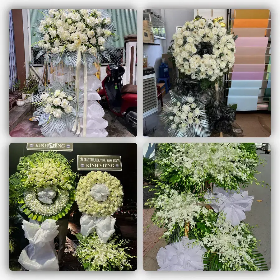 Mẫu hoa đám tang tham khảo ở Thành phố Vị Thanh
