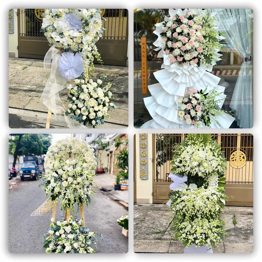 Mẫu hoa đám tang tham khảo ở Tịnh Biên, An Giang