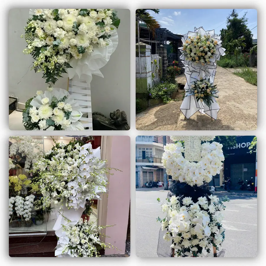 Mẫu hoa đám tang tham khảo ở Trà Ôn, Vĩnh Long