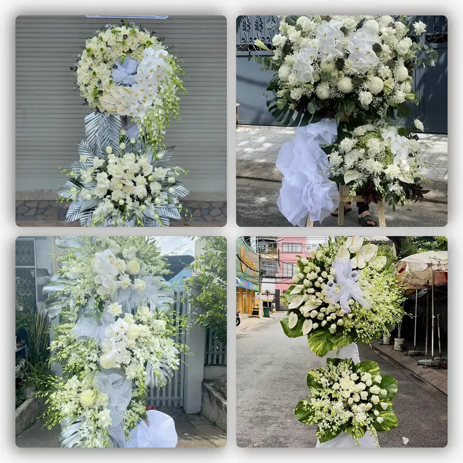 Mẫu hoa đám tang tham khảo ở Tri Tôn, An Giang