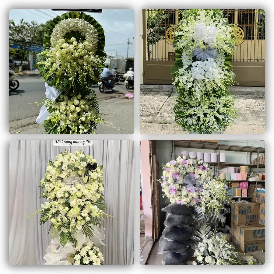 Mẫu hoa đám tang tham khảo ở Tuy Phong, Bình Thuận