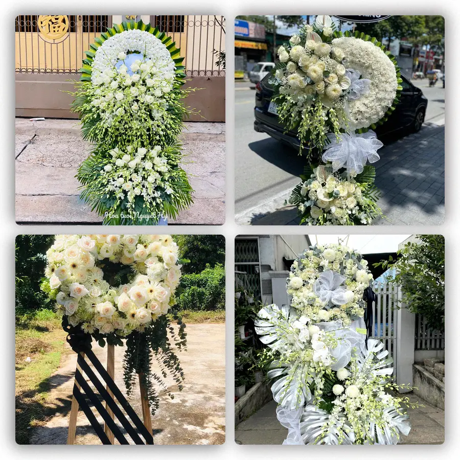Mẫu hoa đám tang tham khảo ở Vĩnh Bình, Gò Công Tây