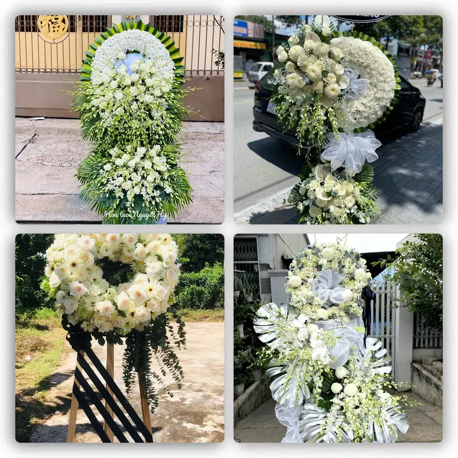 Mẫu hoa đám tang tham khảo ở Vĩnh Bình, Gò Công Tây