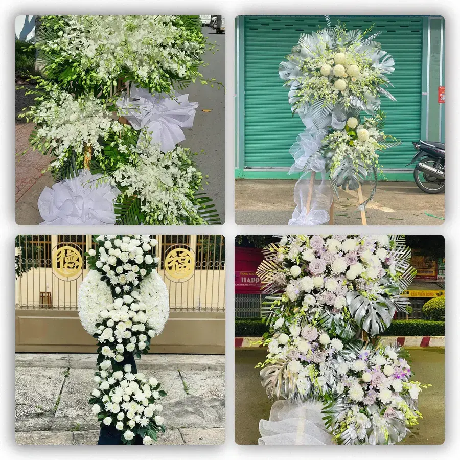 Mẫu hoa đám tang tham khảo ở Vĩnh Châu, Sóc Trăng