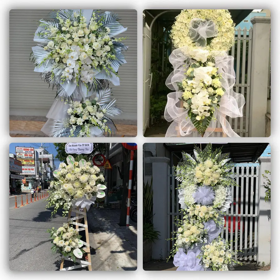 Mẫu hoa đám tang tham khảo ở Vũ Thư, Thái Bình