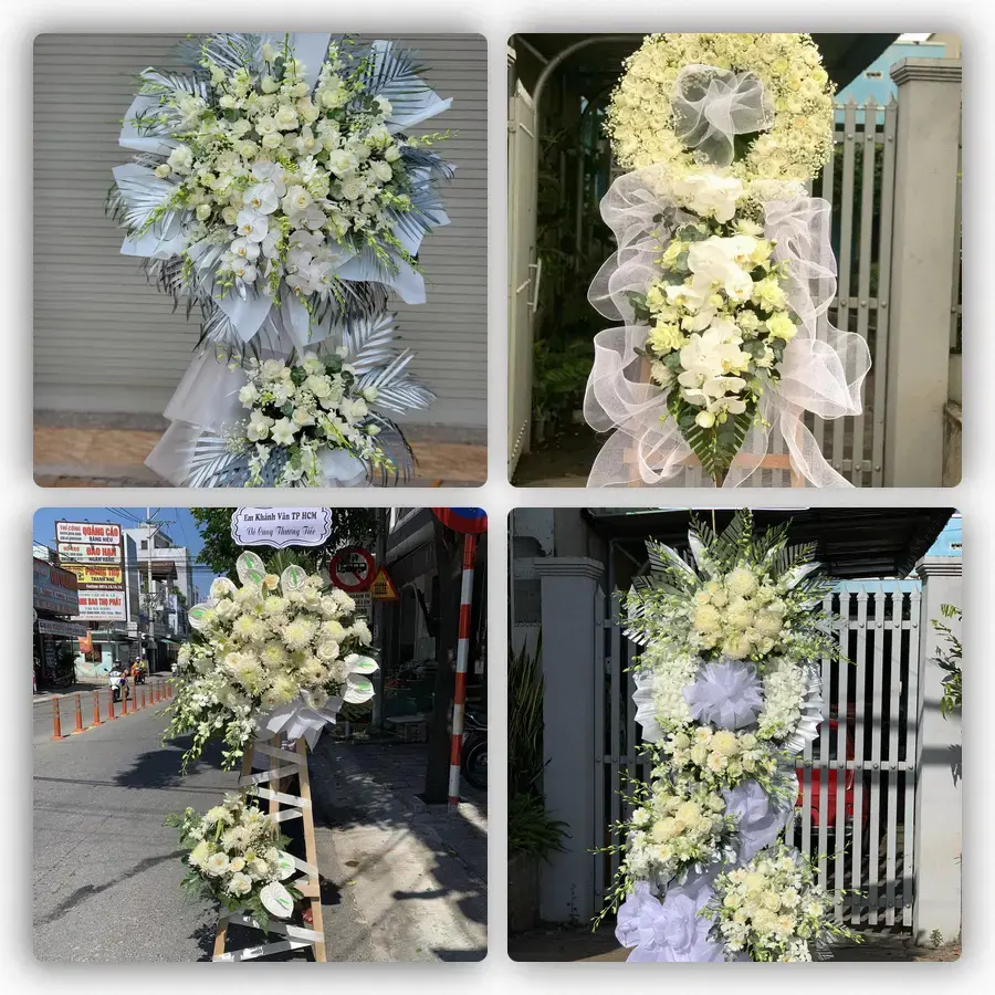 Mẫu hoa đám tang tham khảo ở Vũ Thư, Thái Bình