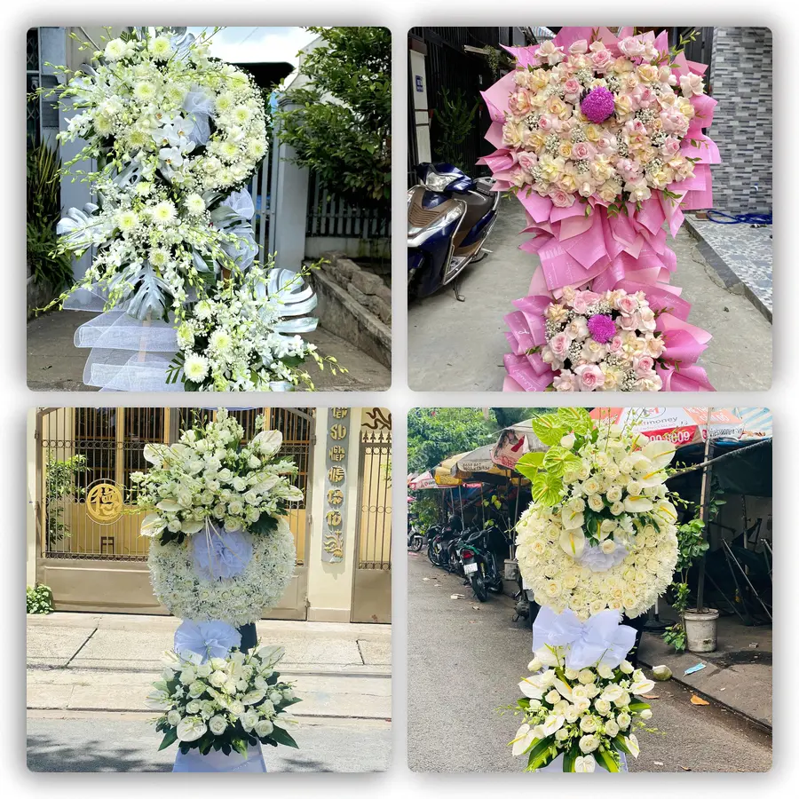 Mẫu hoa đám tang tham khảo ở Xã Long Hưng, Tỉnh Đồng Tháp