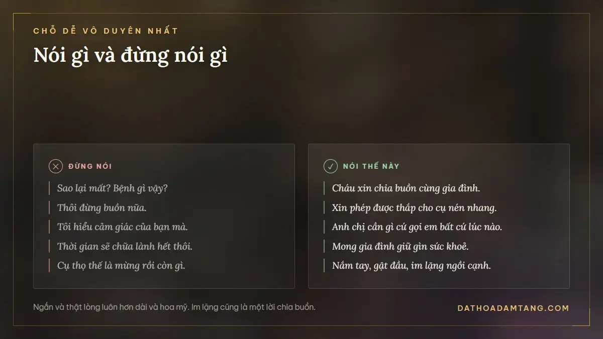 Những câu không nên nói và những câu nên nói khi chia buồn tại đám tang
